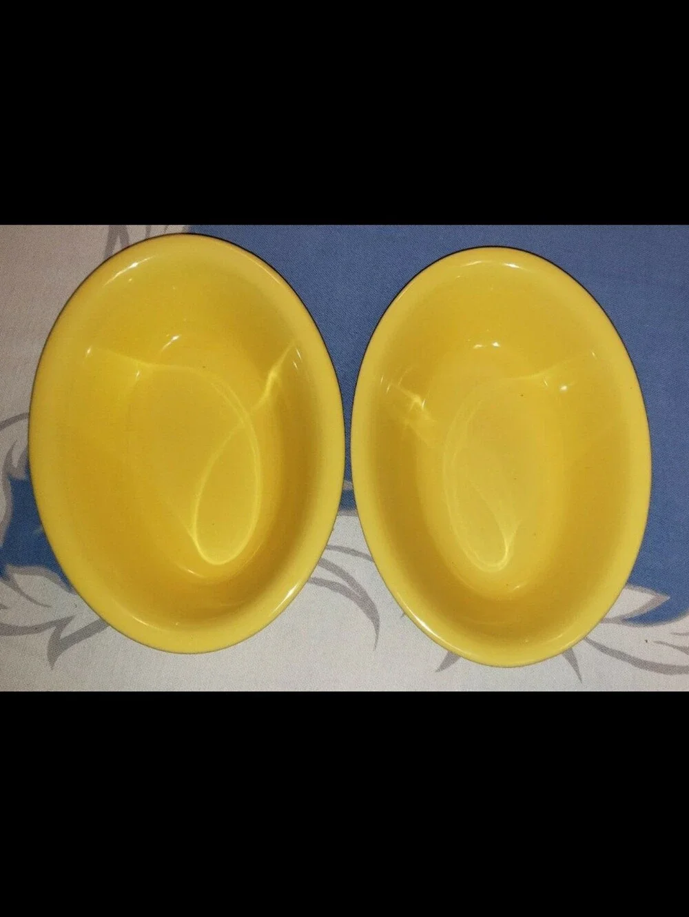 Set Of Three (3) Mid-Century Yellow Fransiscan Oval Serving Bowls